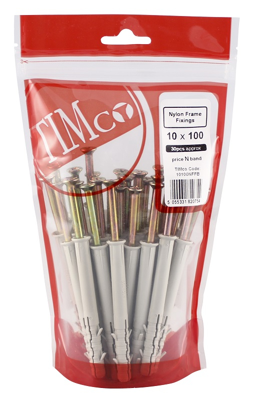 10MM X 100MM FRAME FIXING TIMBAG (3 PER PACK) 10MM X 100MM FRAME FIXING TIMBAG (3 PER PACK)