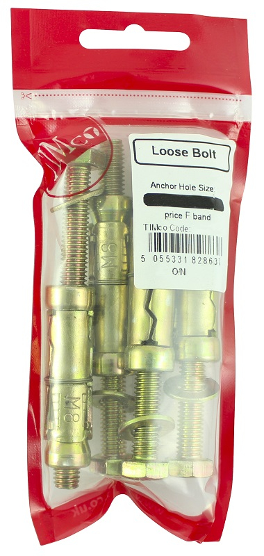 M10 X 25 LOOSE BOLT SHIELD ANCHOR (2 PER PACK) M10 X 25 LOOSE BOLT SHIELD ANCHOR (2 PER PACK)