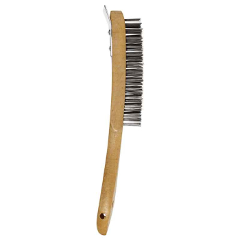 4 ROW WIRE SCRATCH BRUSH WITH METAL SCRAPER